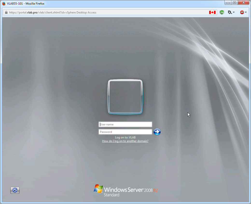 vLab Remote Access Web Portal Login Screen vLab Remote Access Web Portal Lab Access Screen